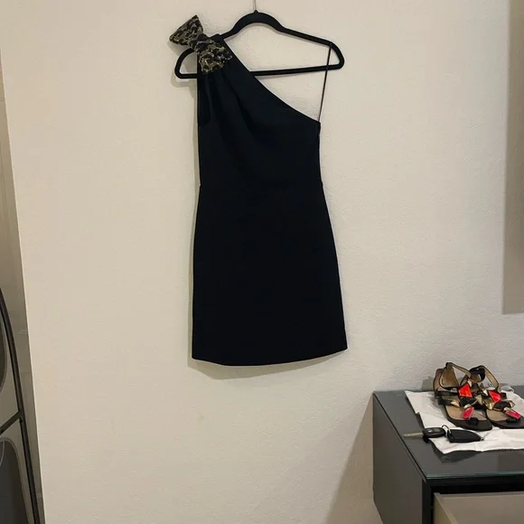 MIU MIU One Shoulder Mini Dress with Bow Accent NWT $2570 Size 40